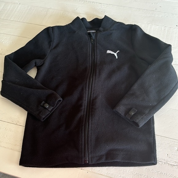 5/6 Puma fleece zip up long sleeve fall jacket sweater, black boy or girl - Picture 3 of 8